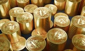 stacks of gold bitcoins